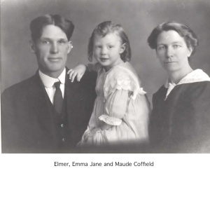 Elmer, Emma Jane and Maude Coffield. Photograph obtained from the estate of Dale and Geneva Birdsell.